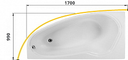 Карниз для ванны  дуговой 170x99 