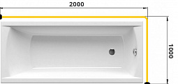 Карниз для ванны  Г-образный 200x100 